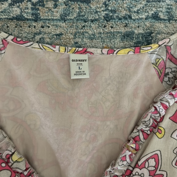 old navy pink and cream dress - Picture 3 of 4